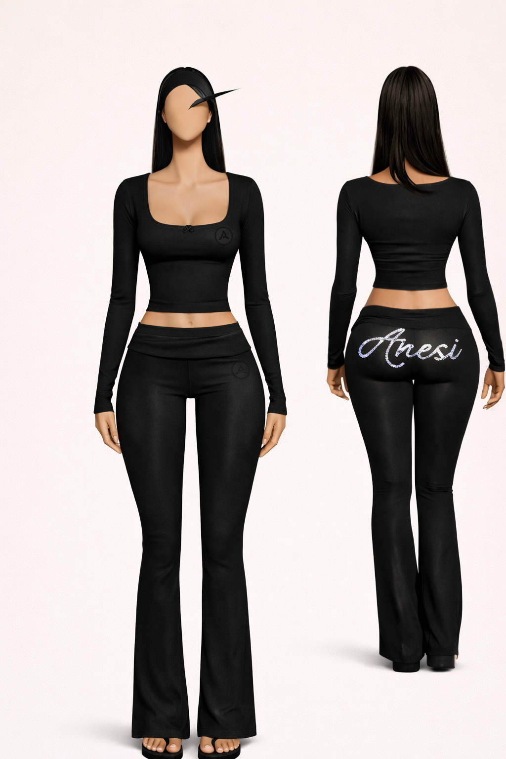 Comfort Me Foldover Lounge 3 Pc Set "Black Diamond"