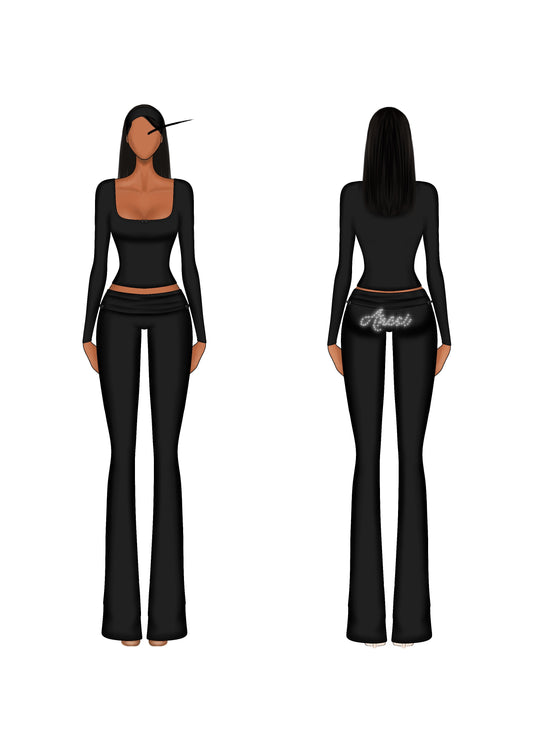 Comfort Me Foldover Lounge 3 Pc Set "Black Diamond"