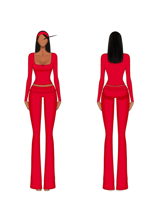 Comfort Me Foldover Lounge 3 Pc Sets "Classy Red"